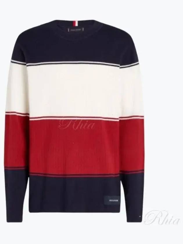 Milan color block crew neck MW35651 0GY knit - TOMMY HILFIGER - BALAAN 1