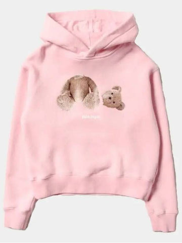 Kids Kill the Bear Printed Hooded Sweatshirt Pink Brown PGBB001F21FLE001 3060 - PALM ANGELS - BALAAN 1