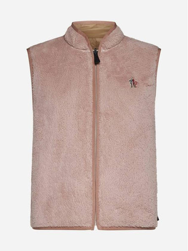 Women's Grenoble Reversible Teddy Nylon Vest Light Pink - MONCLER - BALAAN 1