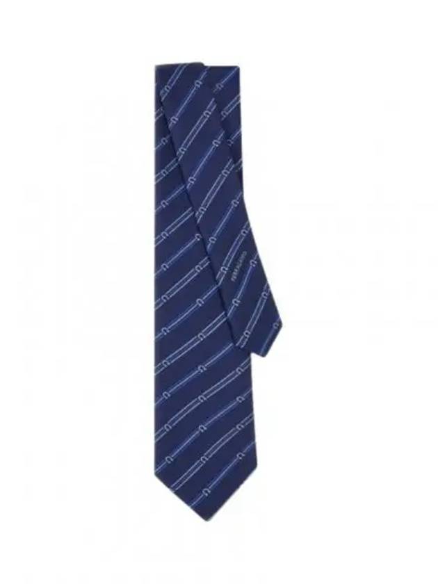 Gancini Print Silk Tie Navy - SALVATORE FERRAGAMO - BALAAN 2