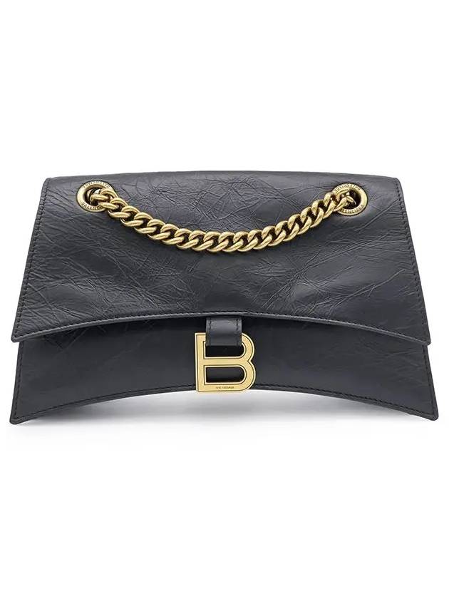 Crush Logo Gold Chain Small Shoulder Bag Black - BALENCIAGA - BALAAN 3