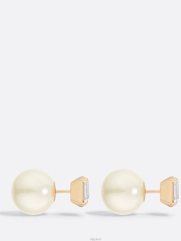 Dior Tribales Earrings Gold Finish Metal White Le - DIOR - BALAAN 3