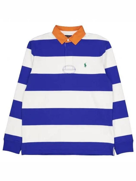 Block Stripe Classic Fit Polo Shirt Blue - POLO RALPH LAUREN - BALAAN 2