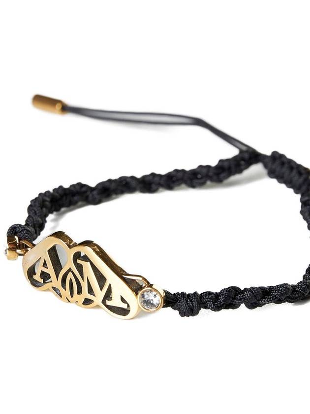 Logo Plaque Bracelet Black - ALEXANDER MCQUEEN - BALAAN 4