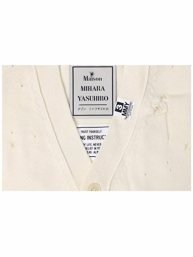 Destroyed Cardigan White - MAISON MIHARA YASUHIRO - BALAAN 5