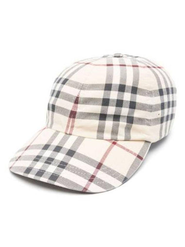 Check Pattern Cotton Ball Cap Beige - BURBERRY - BALAAN 1