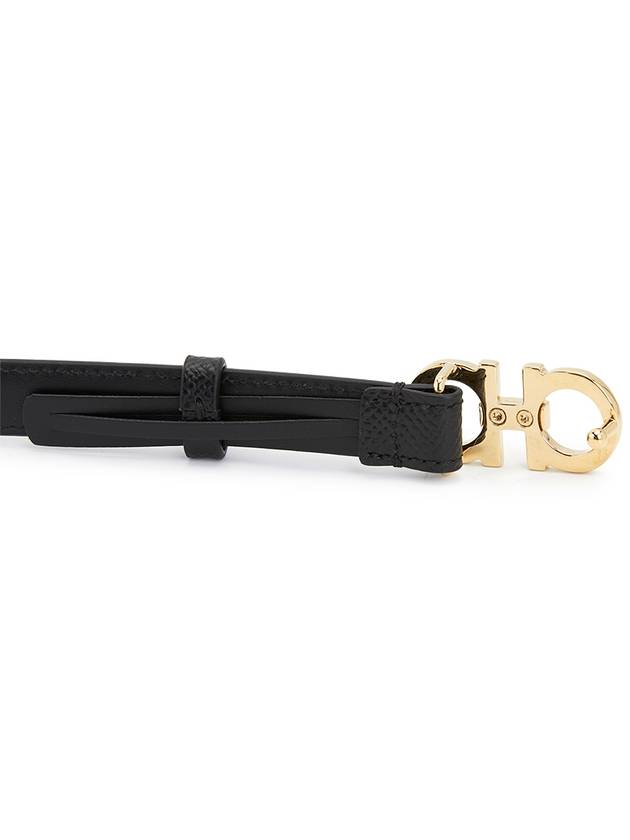 Gancini Leather Belt Black - SALVATORE FERRAGAMO - BALAAN 5