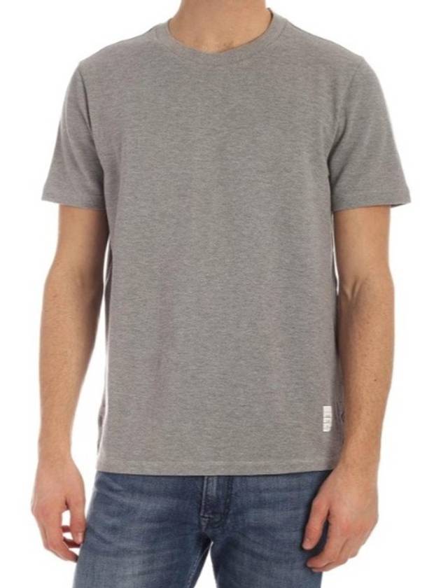 Men's Center Back Striped Short Sleeve T-Shirt Light Grey - THOM BROWNE - BALAAN 5