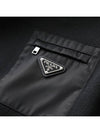 Triangle Logo Pocket Knitted Sweater Black - PRADA - BALAAN 7