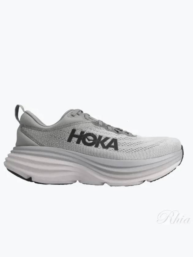 Bondi 8 Wide Low Top Sneakers Grey - HOKA ONE ONE - BALAAN 2