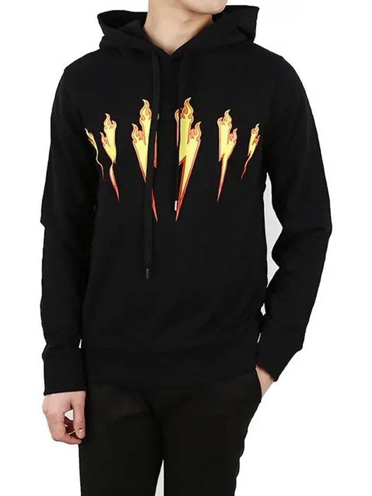 Flame Bolt Printing Hooded Sweatshirt PBJS447A M - NEIL BARRETT - BALAAN 2