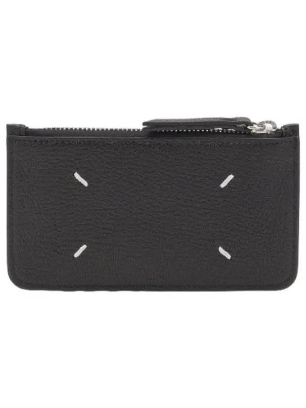 Stitched Card Holder Black Wallet - MAISON MARGIELA - BALAAN 1