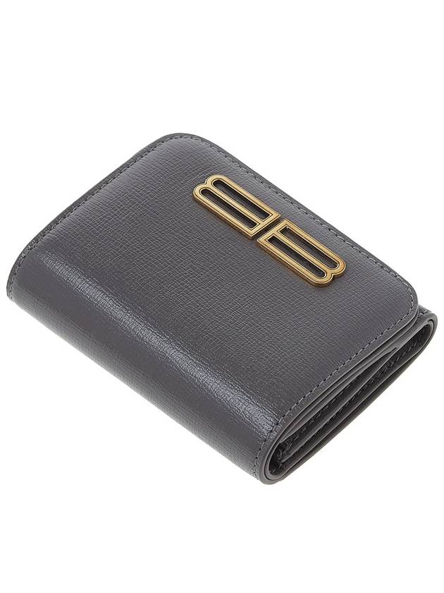 BB logo bifold wallet gray - BALENCIAGA - BALAAN.