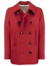 Breasted Wool Double Coat Red - MARNI - BALAAN 2