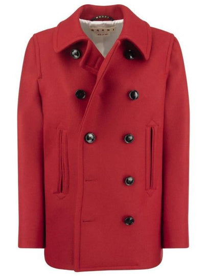 Breasted Wool Double Coat Red - MARNI - BALAAN 2