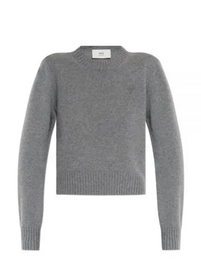 De Coeur Logo Crew Neck Cashmere Knit Top Grey - AMI - BALAAN 2