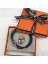 Tournis Tresse Palladium Hardware Bracelet Jean Blue Indigo - HERMES - BALAAN 4