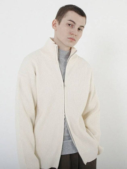 Modal Knit Zip Up Cardigan Cream - CHANCE'S NOI - BALAAN 2