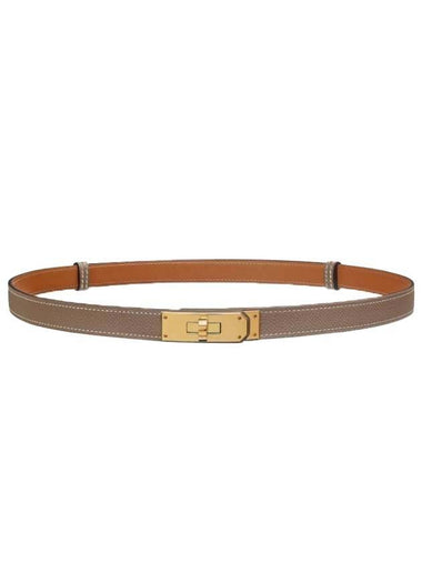 Kelly 18 Belt Epsom Rose Gold Etoupe Brown - HERMES - BALAAN 1