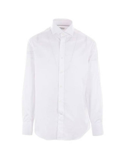 Twill Slim Fit Long Sleeve Shirt White - BRUNELLO CUCINELLI - BALAAN 2