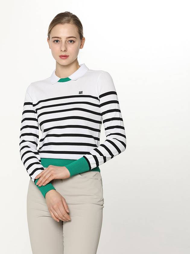 Casual STRIPE Collar SweaterHE1WSW001 - HOLIC&PLAY - BALAAN 4