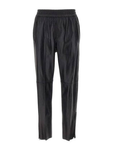 Leather Straight Pants Black - GOLDEN GOOSE - BALAAN 1