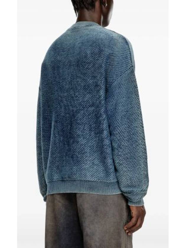 K Klevery Denim Effect Organic Cotton Sweatshirt Blue - DIESEL - BALAAN 4