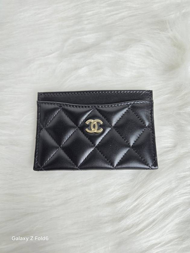 Classic Gold CC Logo Lambskin Card Holder Black - CHANEL - BALAAN 5