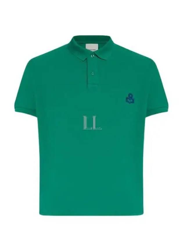 Afko Logo Cotton Polo Shirt Green - ISABEL MARANT - BALAAN 2