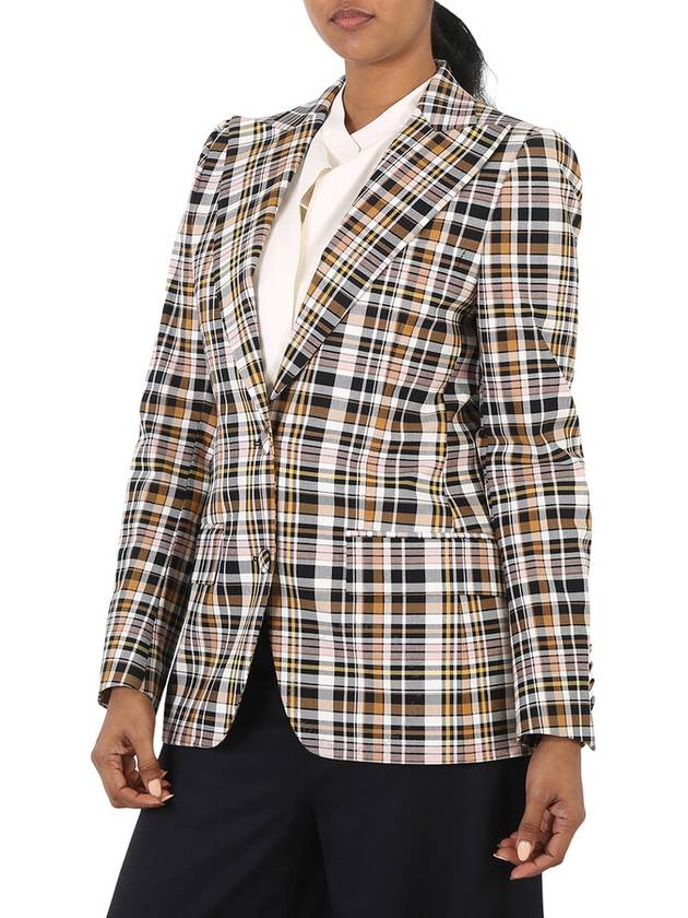 Burberry Ladies Snowhill Plaid Blazer in Bright Toffee Check, Brand Size 4 (US Size 2) - BURBERRY - BALAAN 3