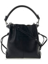 Di Mini Drawstring Leather Bucket Bag Black - TOD'S - BALAAN 4