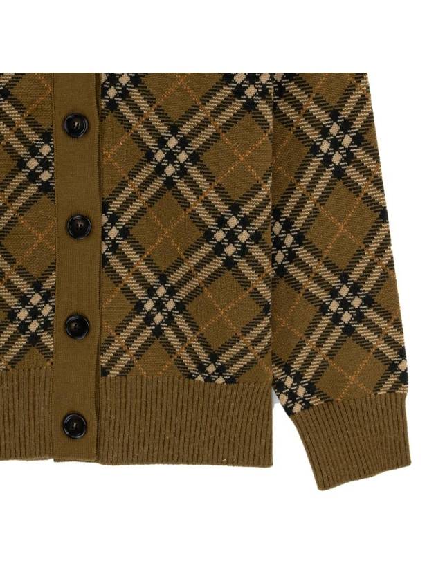 Check Wool Mohair Blend Cardigan Brown - BURBERRY - BALAAN 5