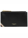 Three Stripe Tab Enamel Corner Zipper Card Wallet Black - THOM BROWNE - BALAAN 2