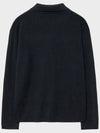 Cotton ribbed henley neck knit black - NOIRER - BALAAN 10