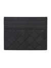 Intrecciato Leather Card Wallet Black - BOTTEGA VENETA - BALAAN 3