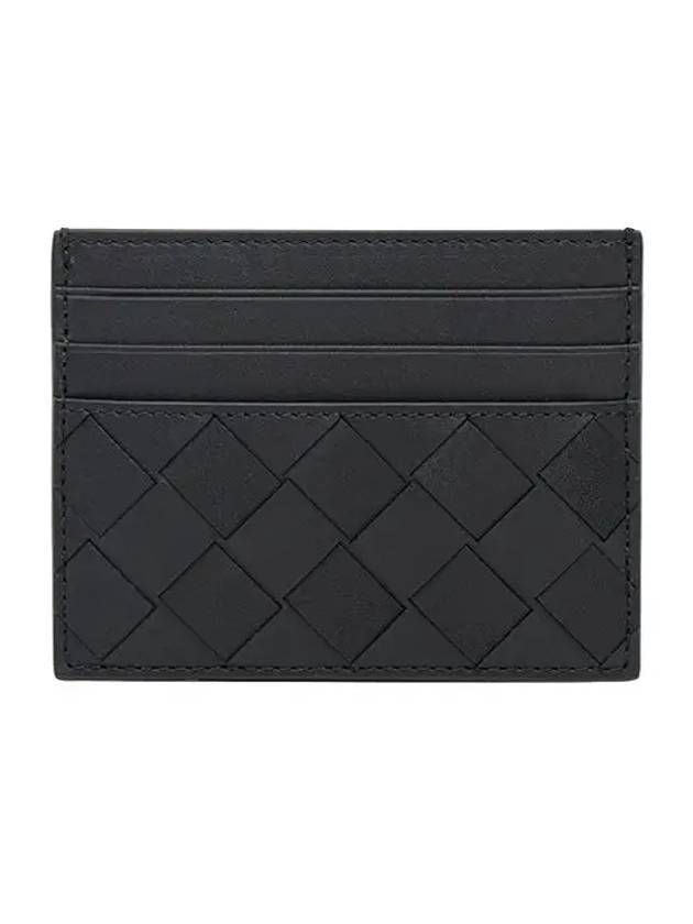 Intrecciato Leather Card Wallet Black - BOTTEGA VENETA - BALAAN 3