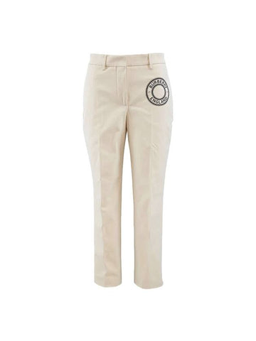 Women's Logo Graphic Tailored Straight Pants Pale Cream - BURBERRY - BALAAN 1