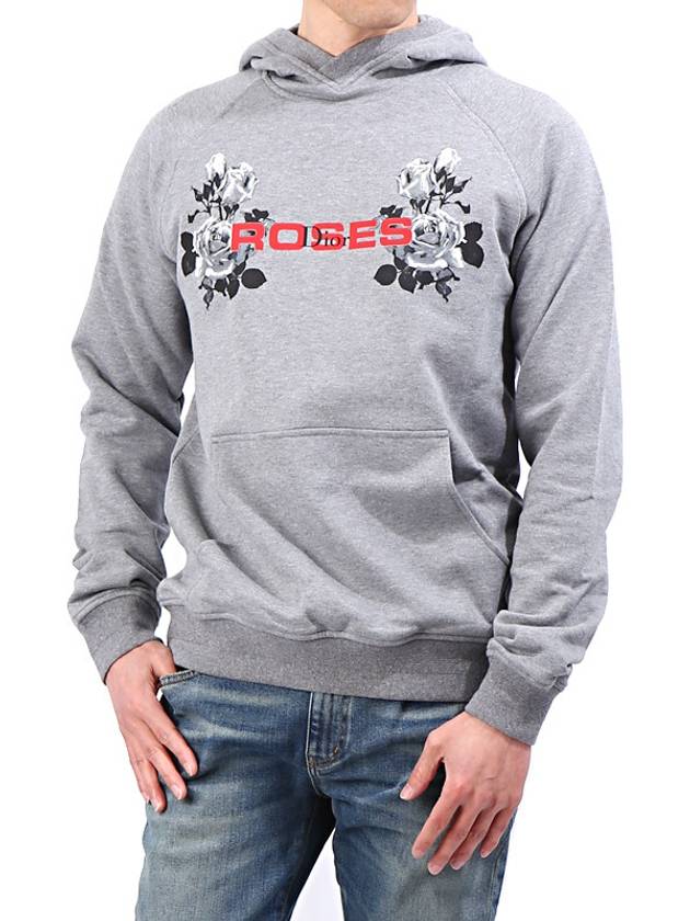 Men's Rose Print Hoodie Grey - DIOR - BALAAN 2