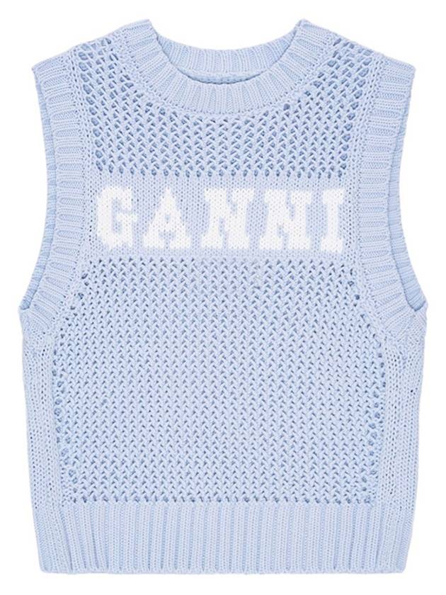 Cotton Rope Vest Poder Blue - GANNI - BALAAN 2