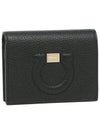 Gancini Logo Half Wallet Black - SALVATORE FERRAGAMO - BALAAN 2