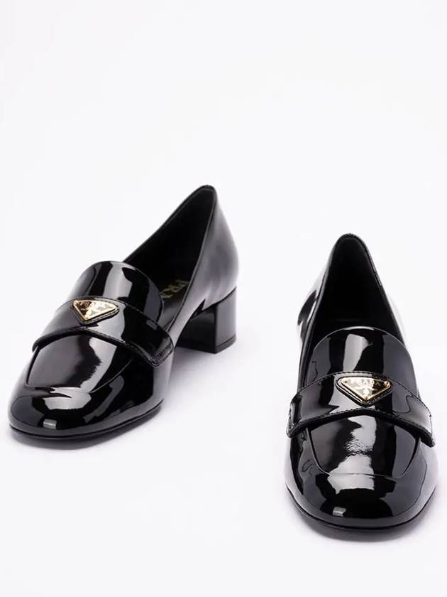 Triangle Logo Patent Leather Loafers Black - PRADA - BALAAN 3