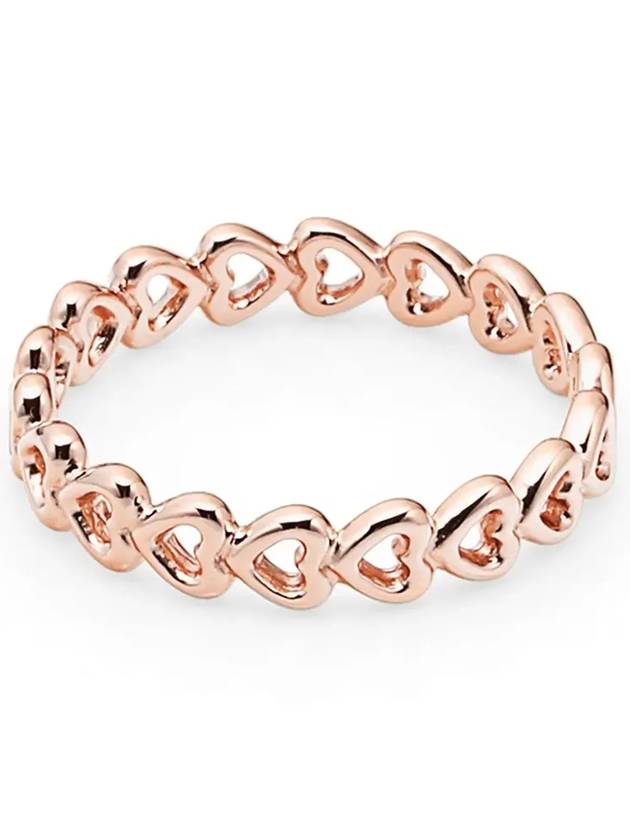 Linked Love Heart Ring Rose Gold - PANDORA - BALAAN 4