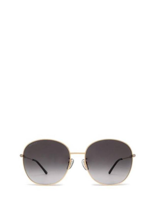 GG Logo Oval Sunglasses Gold - GUCCI - BALAAN 1