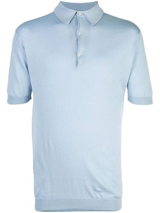 Adrian Cotton Polo Shirt Mirage Blue - JOHN SMEDLEY - BALAAN 1