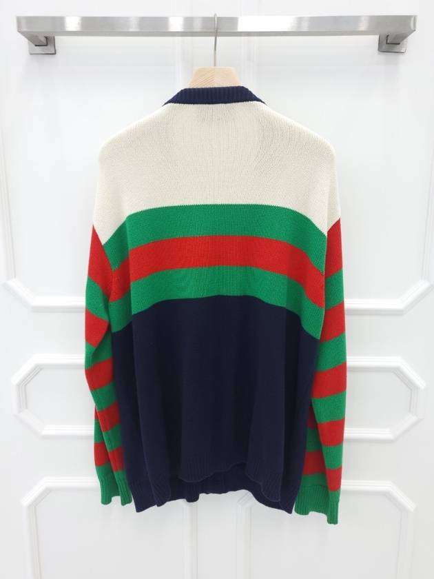 Web Detail Striped Cardigan XL - GUCCI - BALAAN 2