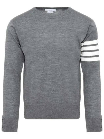 4 Bar Armband Classic Merino Wool Knit Top Medium Grey - THOM BROWNE - BALAAN 2