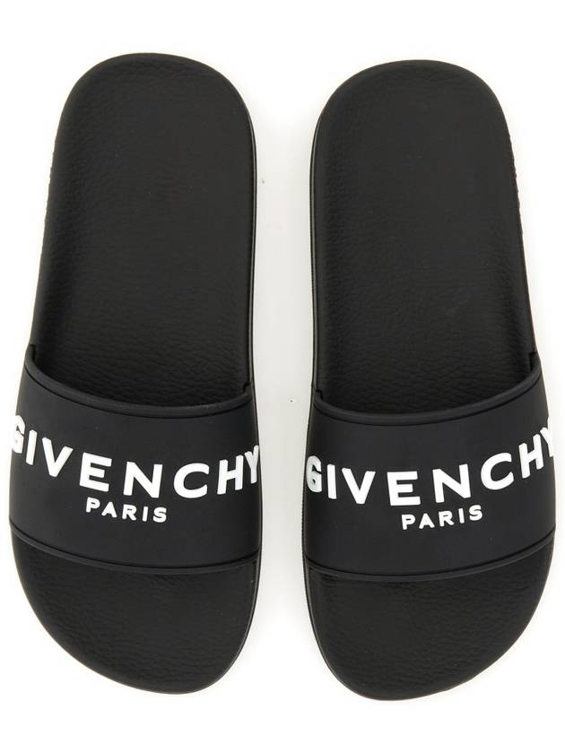 Logo Detail Slides Slippers Black - GIVENCHY - BALAAN 4