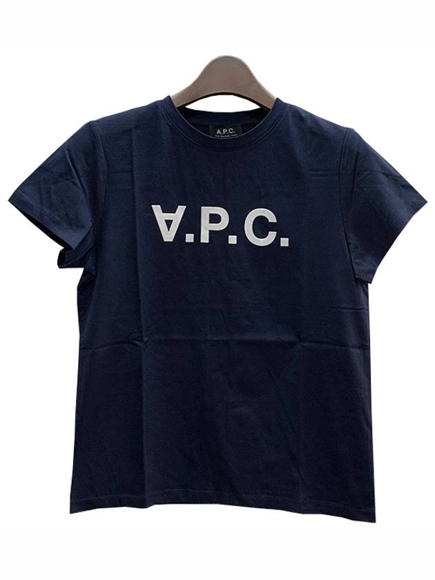 VPC Logo Organic Cotton Short Sleeve T-Shirt Navy - A.P.C. - BALAAN 3