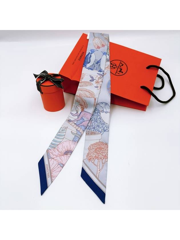 Precious Paradise Twilly Scarf Gris Perle - HERMES - BALAAN 5