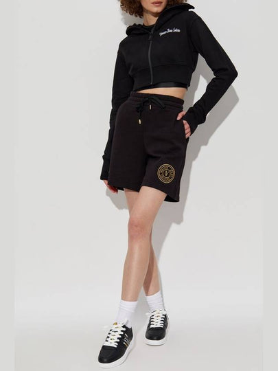 Versace Jeans Couture Shorts With Embroidered Logo, Women's, Black - VERSACE - BALAAN 2